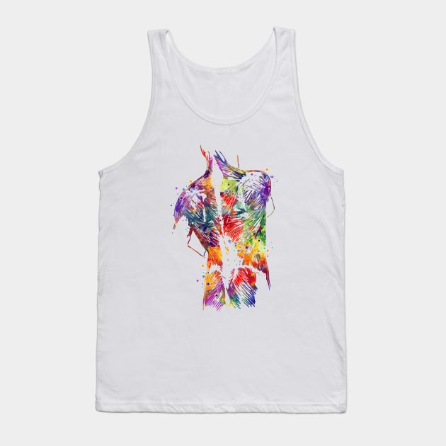 Human Back With Muscles Colorful Watercolor Gift Tank Top by LotusGifts